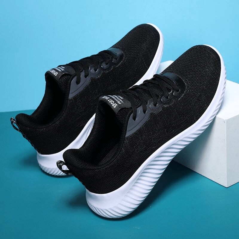 Doble Color Women's Breathable Running Shoes SF0254 - black athletic footwear with quick-drying mesh for optimal comfort and flexibility.